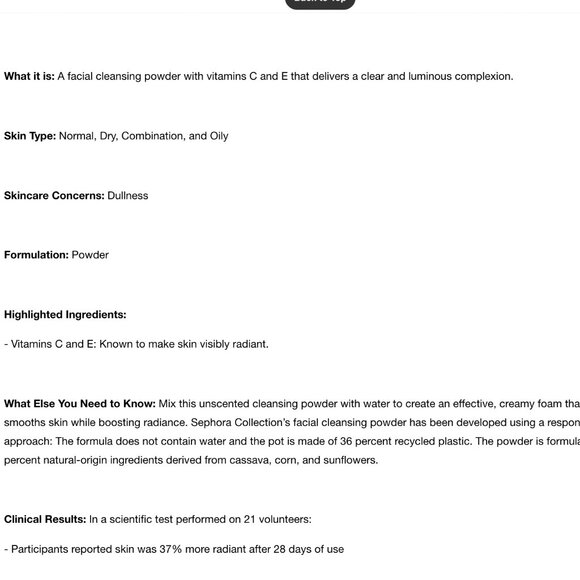 🌸 TSA Travel No-Liquid Sephora Collection Super Glow Cleansing Powder C+E - Picture 9 of 14